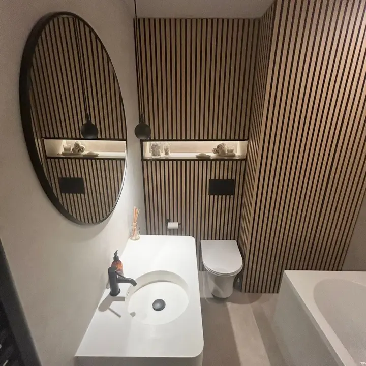 Luxury microcement bathroom Glasgow - PS Plastering Services 2026