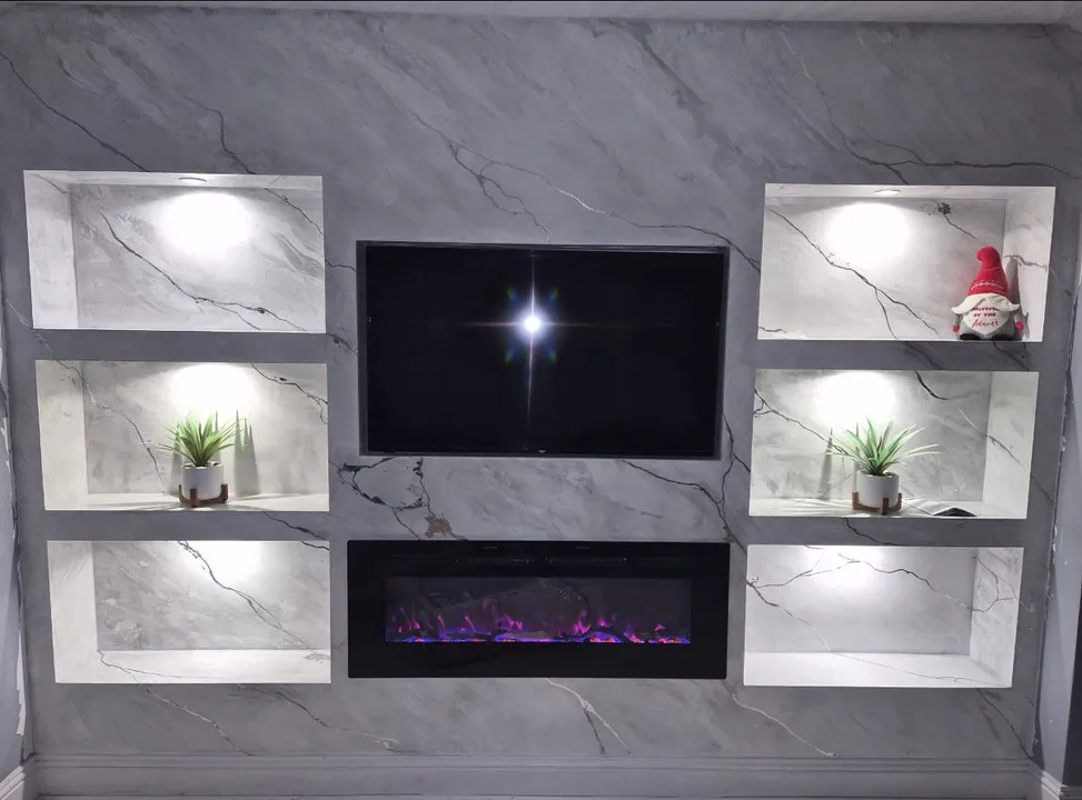 PS Plastering Services - Marble Plaster Media Wall Glasgow, Scotland 2026